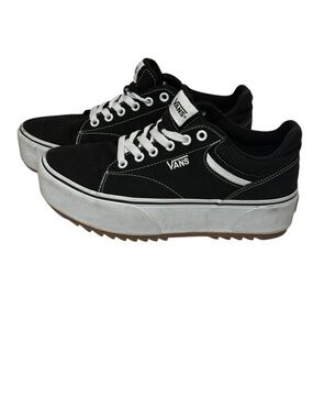 Vans Black Canvas Low-Top Sneakers with White Laces
